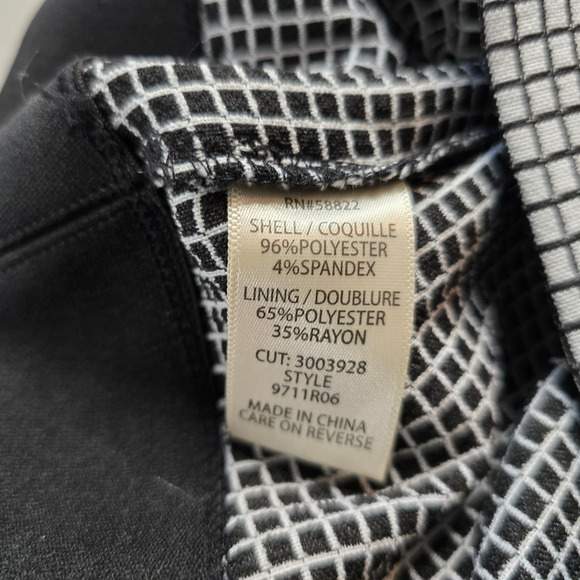 Max Studio Dress Pants Women's M Grey Black White Check Flat Front Pockets - Picture 6 of 16